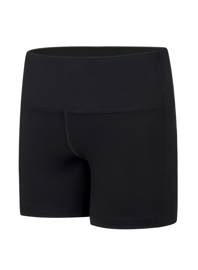 Gnainach Girls Bike Shorts Size 11-12 Years Old Solid Black Cool Breathable High Waisted Gymnastics Short for Kids Yoga Ballet - Image 2